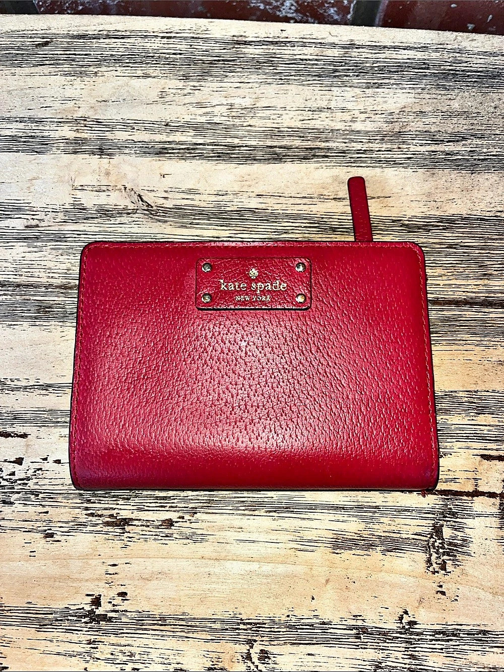 Kate Spade Staci Medium Compact Bifold Wallet Red As Is condition